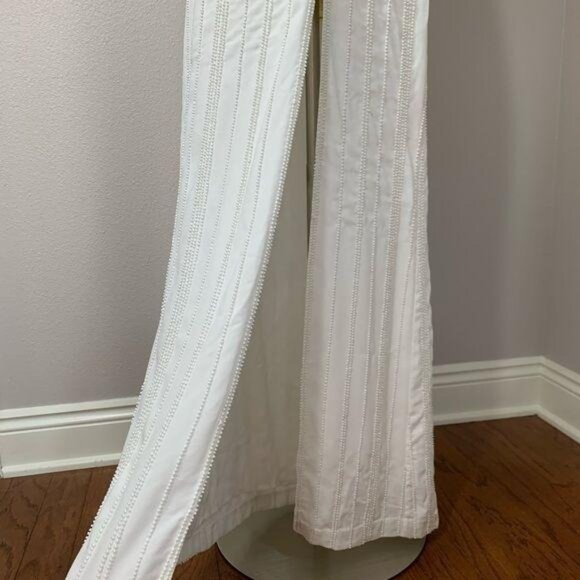 LPA Beaded Crossback Gown in Ivory Size Medium Maxi Dress Revolve Low Back Sz M - Picture 4 of 9